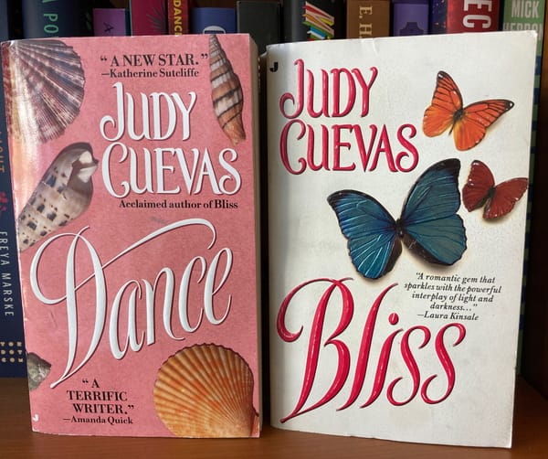 a photo of two paperbacks, Dance and Bliss by Judy Cuevas